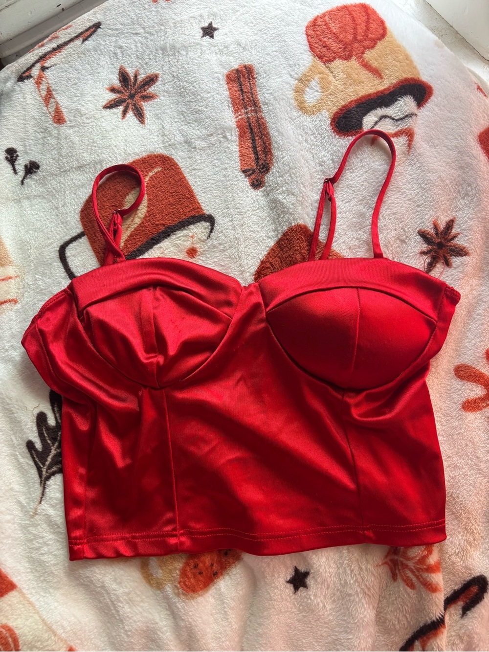 Red Satin Bustier Crop Top - Women Intimates & Sleepwear